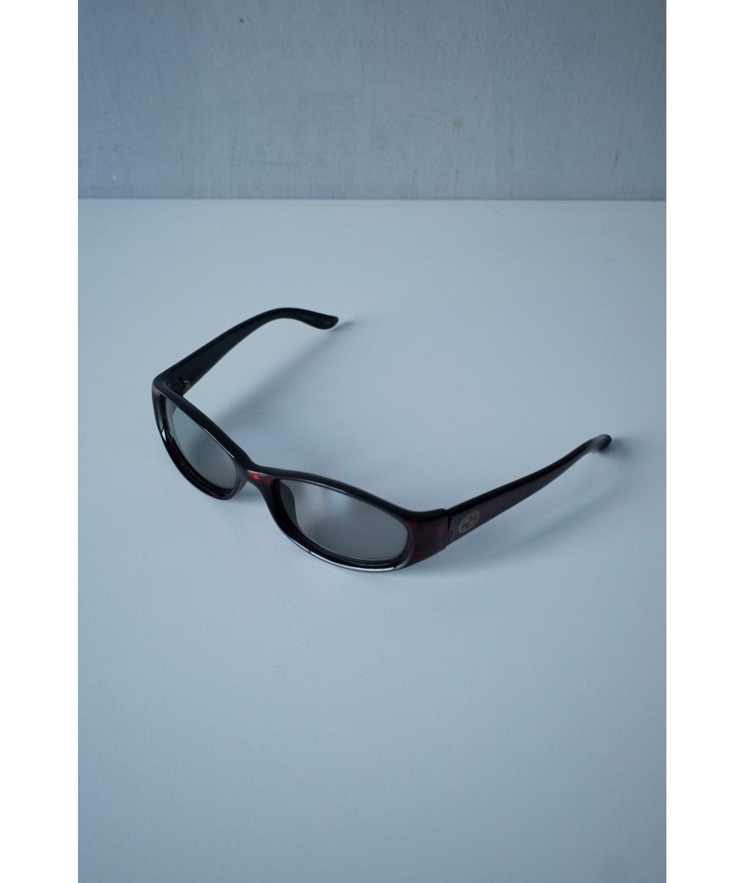 GUCCI Бордовые пластиковые солнцезащитные очки, фото 6