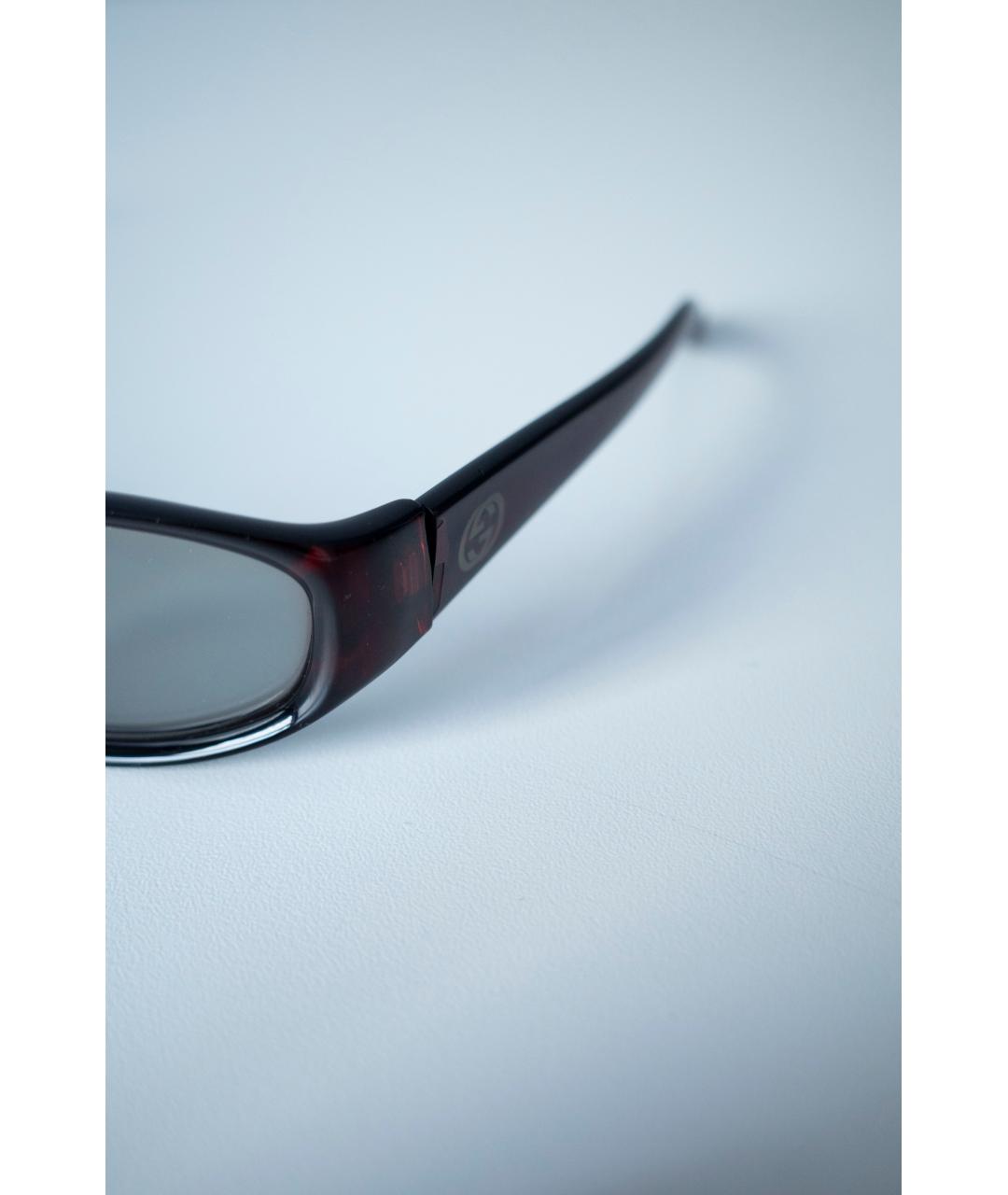 GUCCI Бордовые пластиковые солнцезащитные очки, фото 7