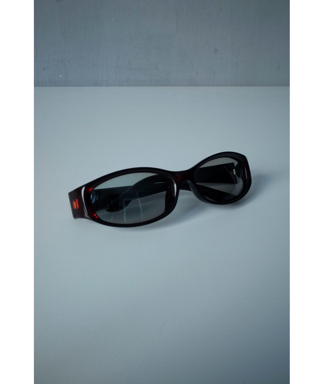 GUCCI Бордовые пластиковые солнцезащитные очки, фото 2