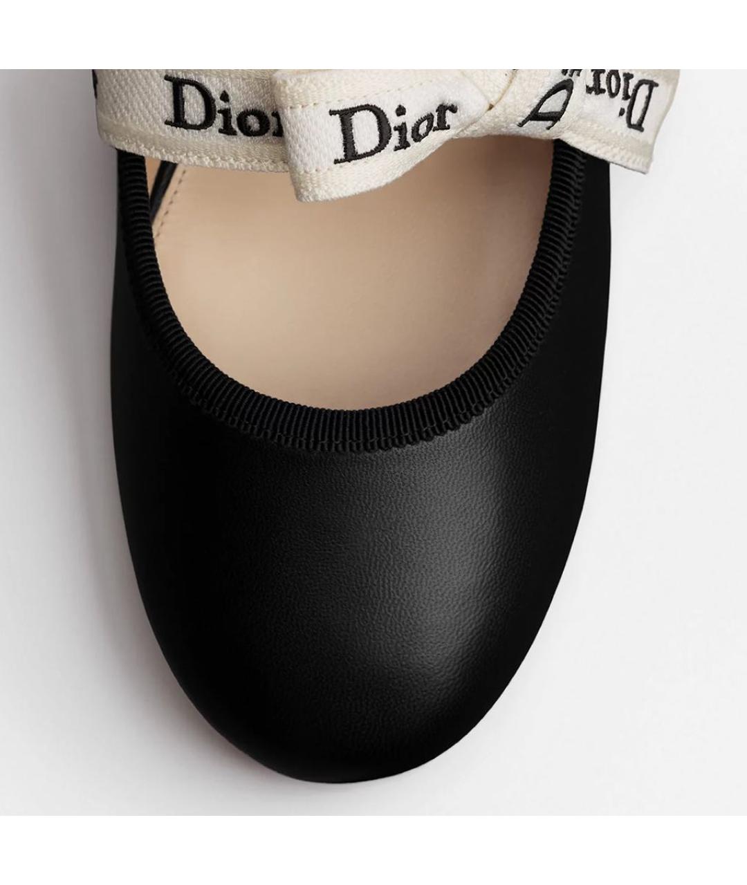 CHRISTIAN DIOR Черные кожаные мюли, фото 3