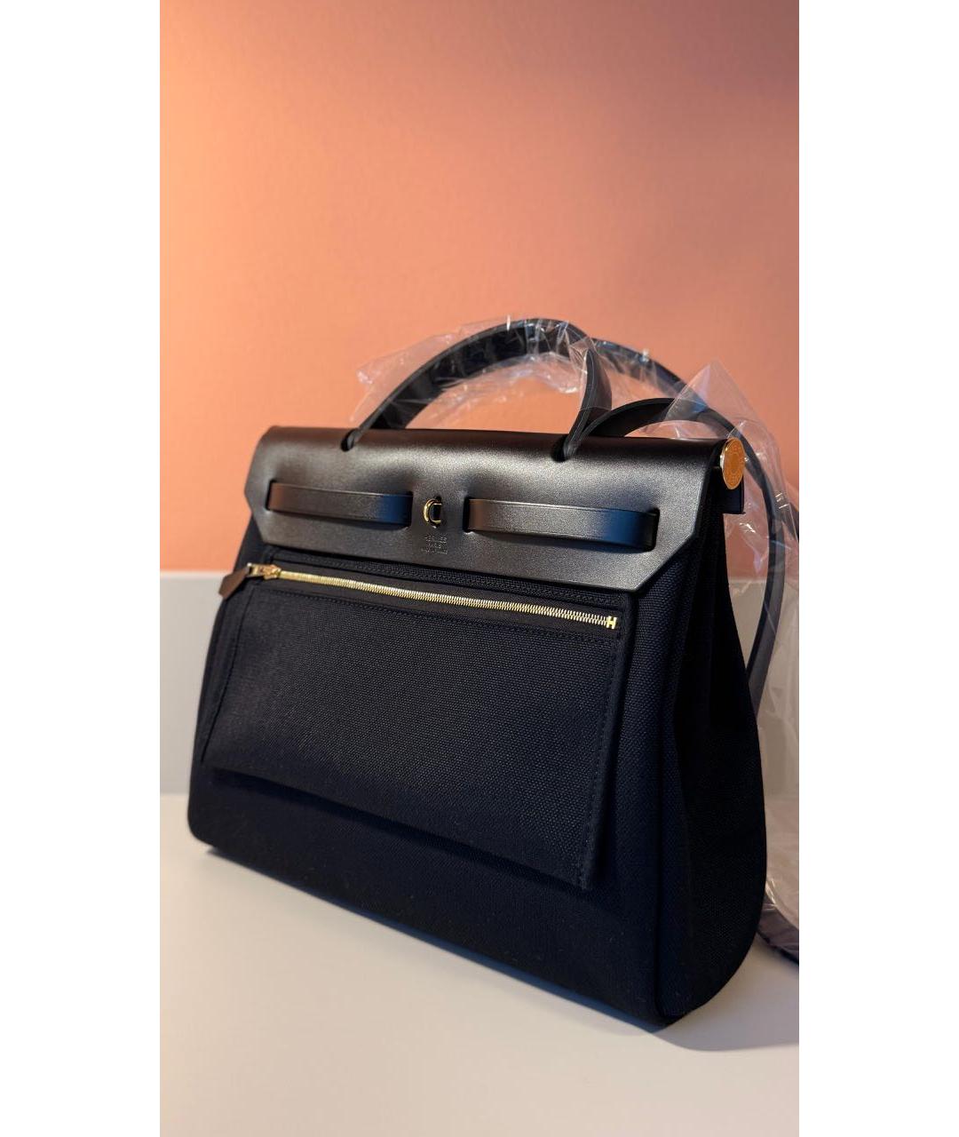 HERMES Черная кожаная сумка через плечо, фото 3