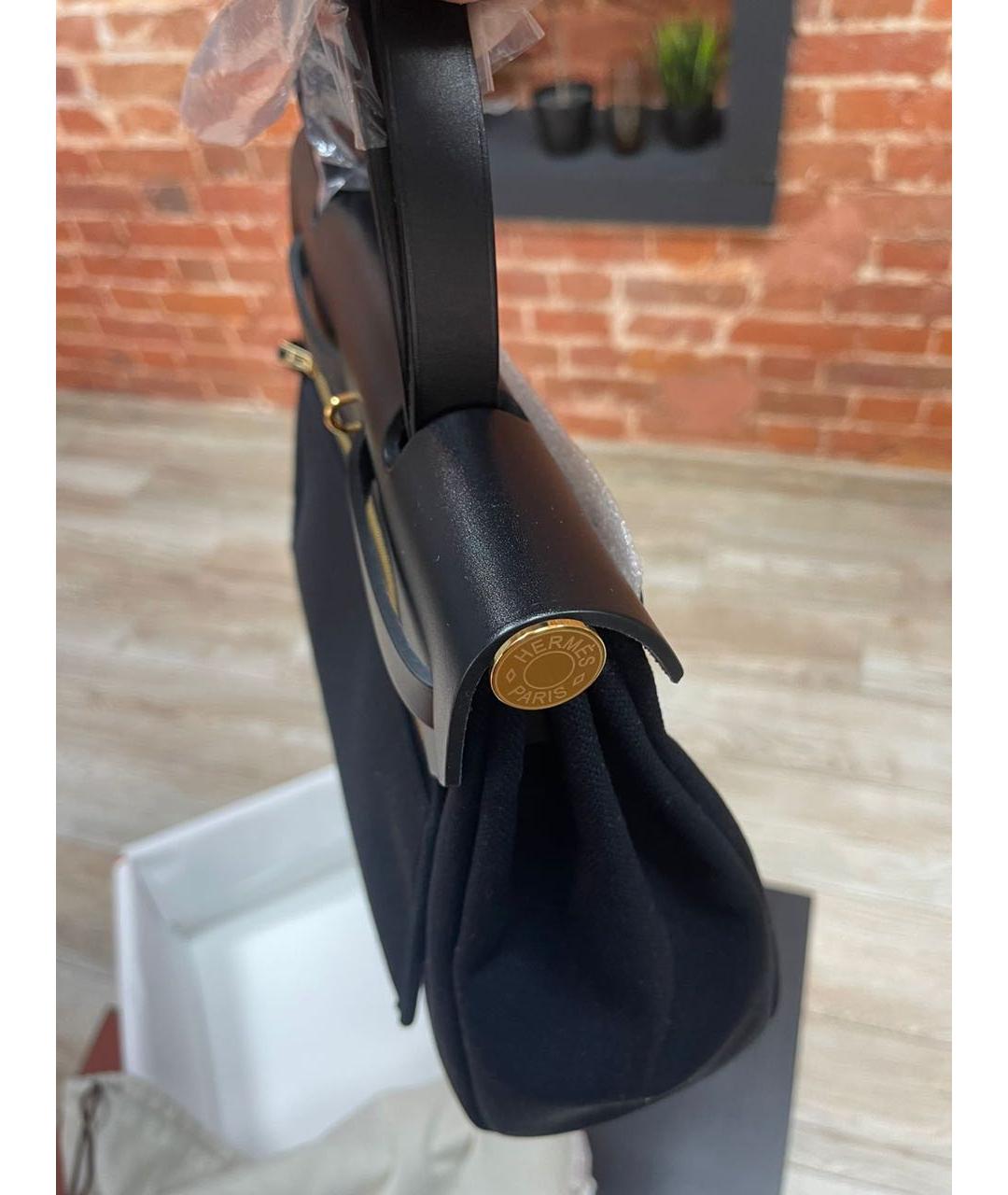 HERMES Черная кожаная сумка через плечо, фото 4