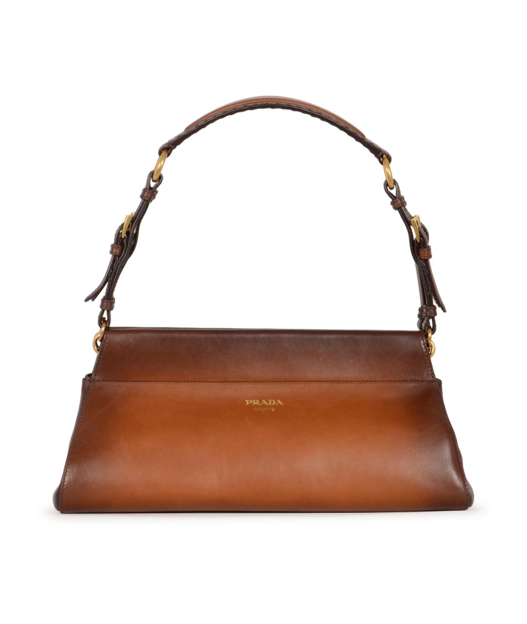 PRADA Коричневая кожаная сумка через плечо, фото 1
