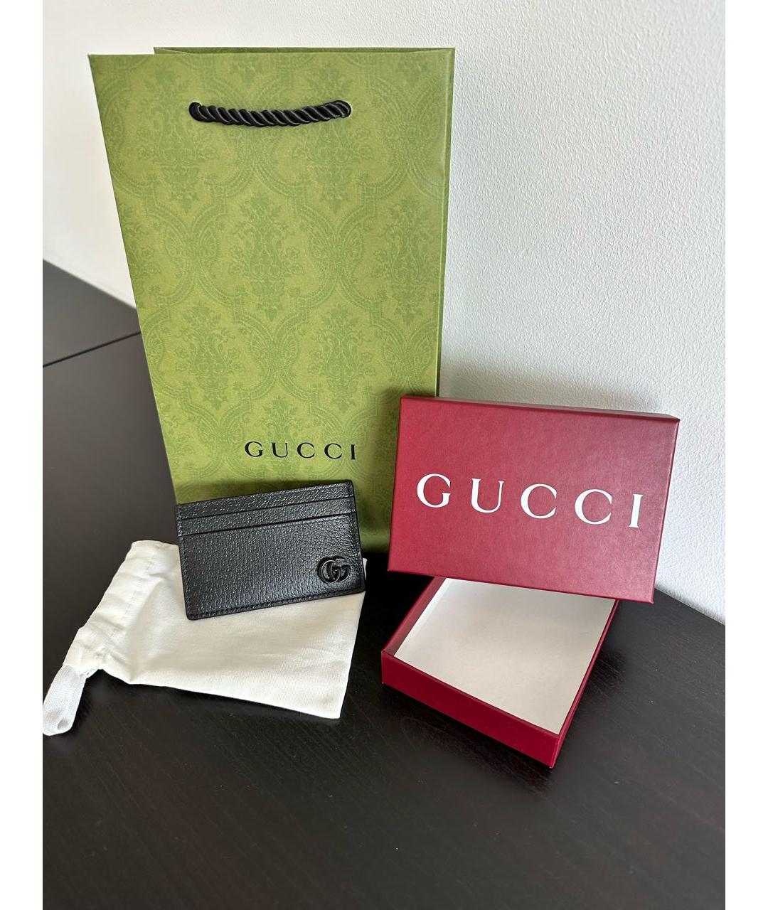 GUCCI Черный кожаный кардхолдер, фото 5