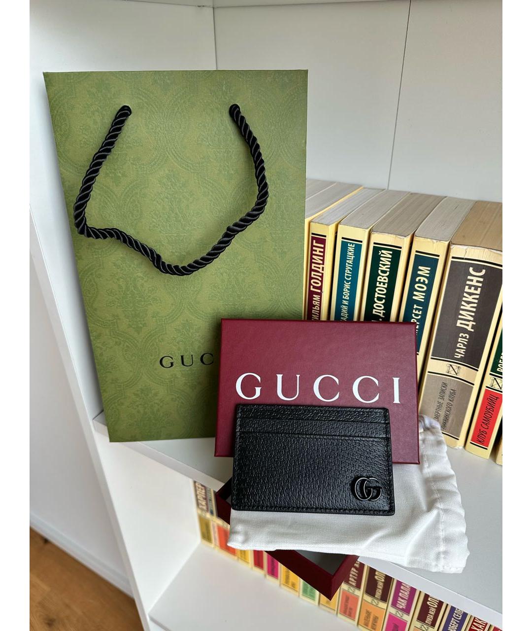 GUCCI Черный кожаный кардхолдер, фото 2