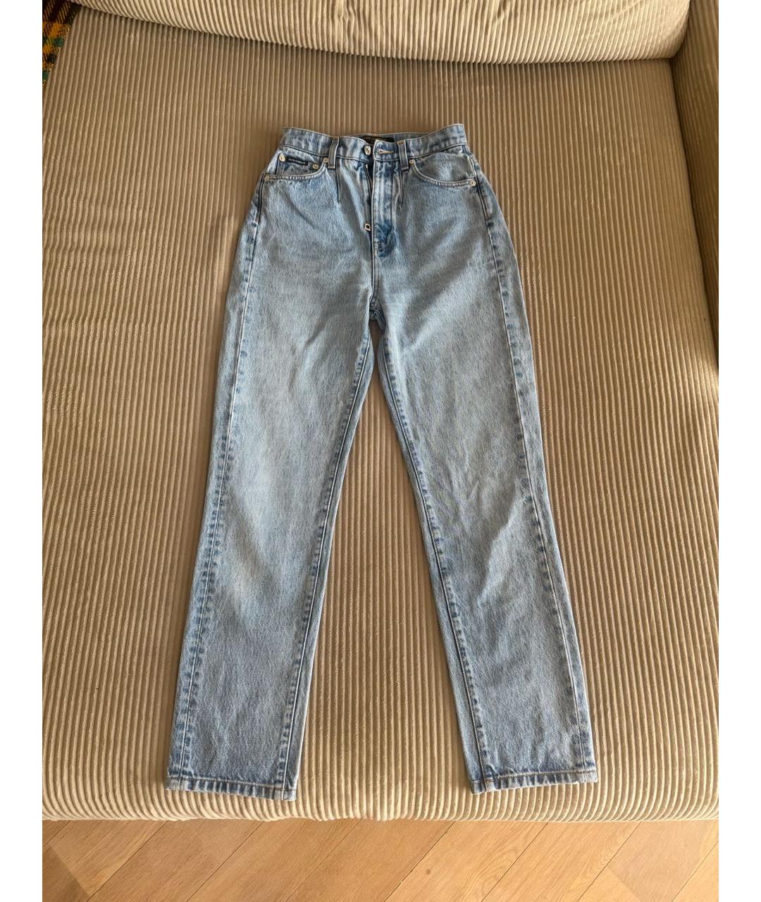 DOLCE&GABBANA Голубые хлопковые джинсы слим, фото 7