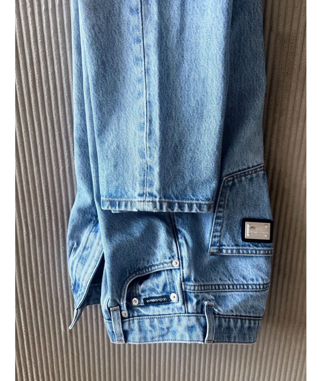 DOLCE&GABBANA Голубые хлопковые джинсы слим, фото 6