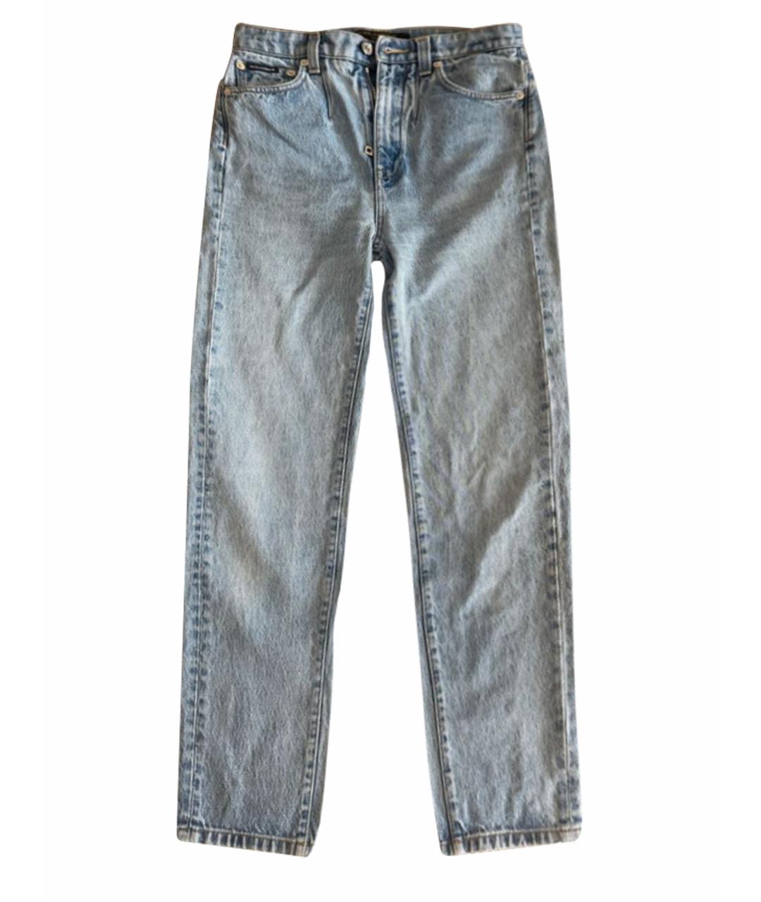DOLCE&GABBANA Голубые хлопковые джинсы слим, фото 1