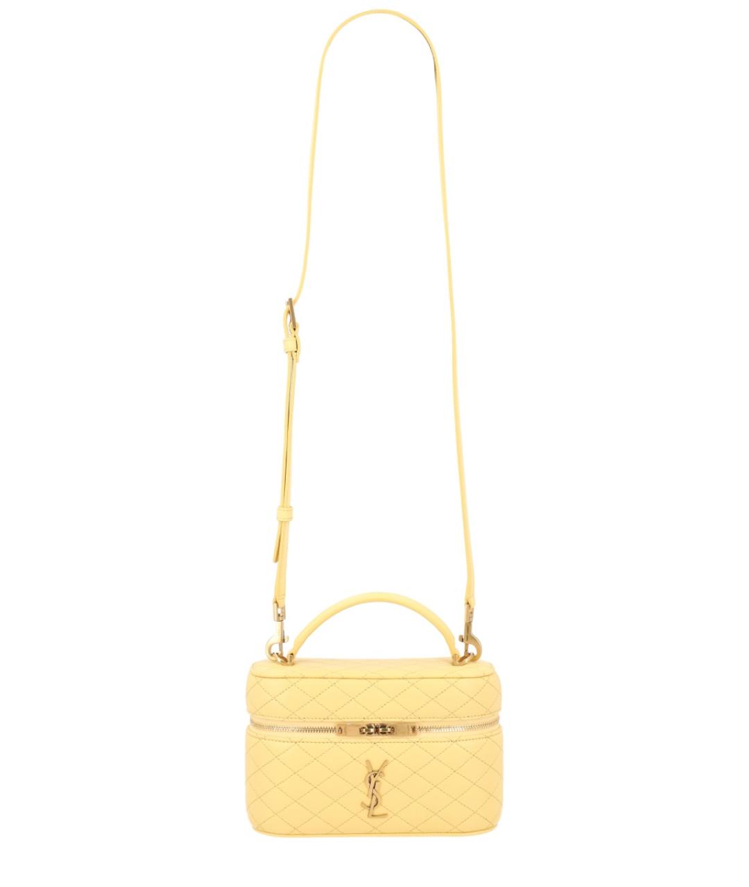 SAINT LAURENT Желтая кожаная сумка через плечо, фото 1