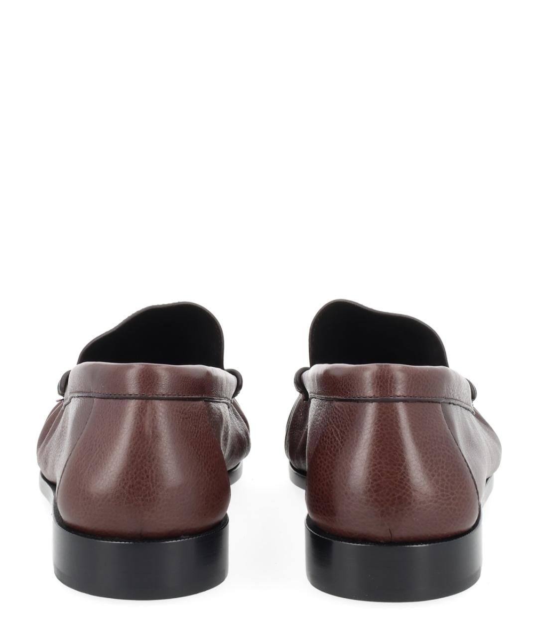 SAINT LAURENT Коричневые кожаные лоферы, фото 4
