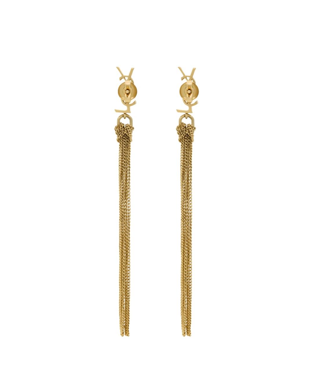 SAINT LAURENT Золотые латунные серьги, фото 2