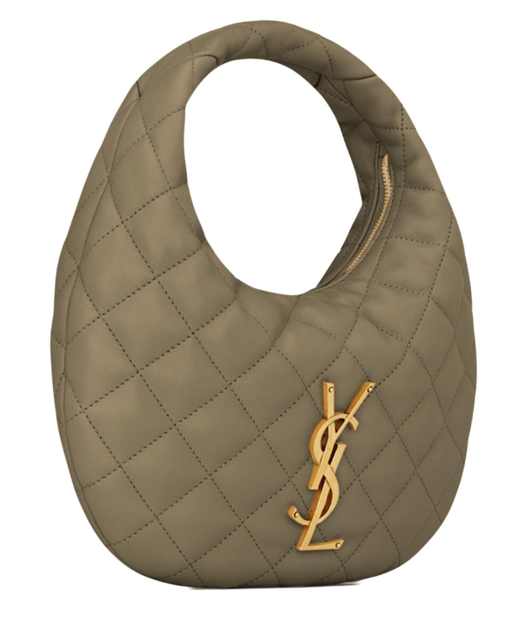 SAINT LAURENT Зеленая кожаная сумка через плечо, фото 3