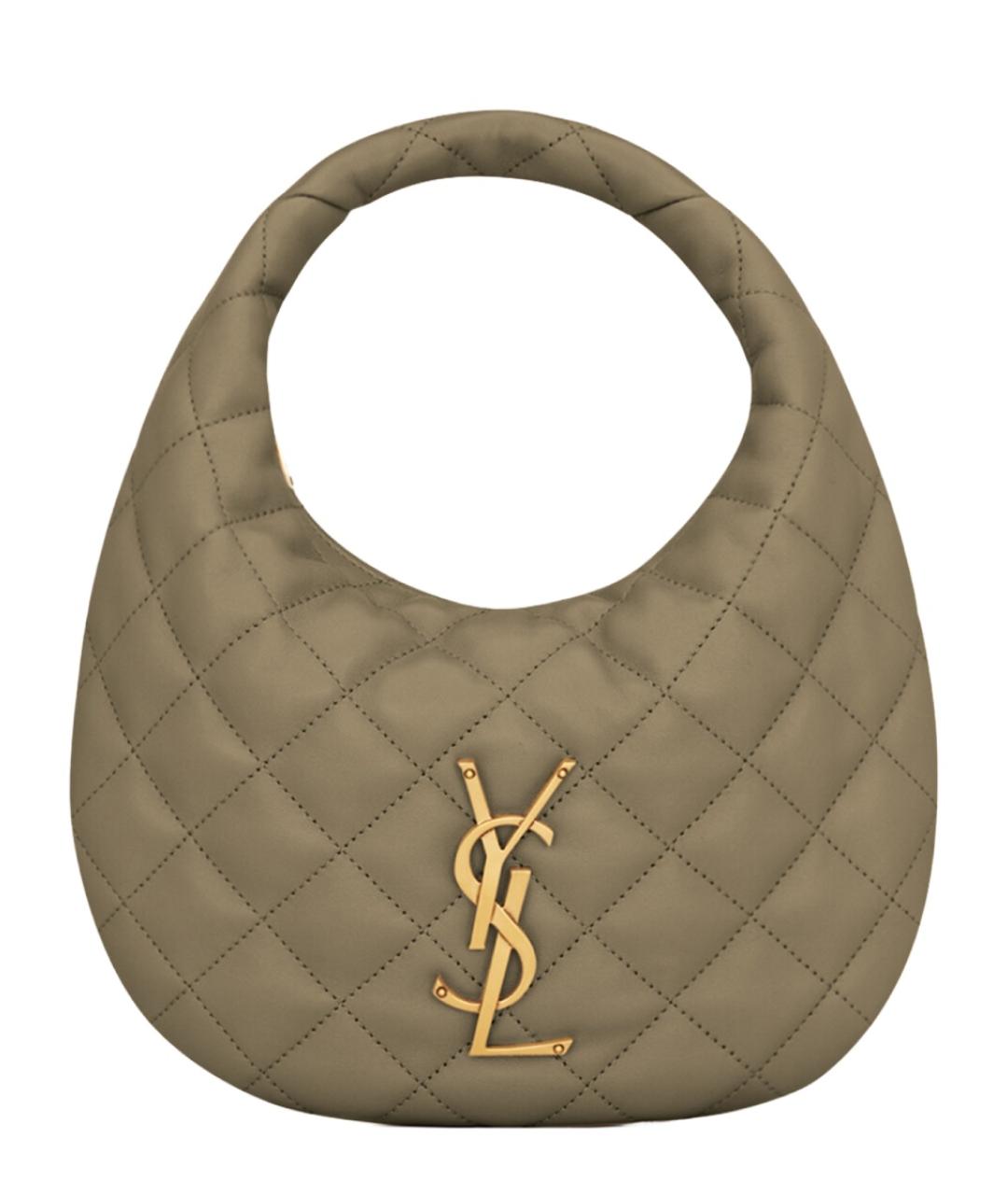 SAINT LAURENT Зеленая кожаная сумка через плечо, фото 1