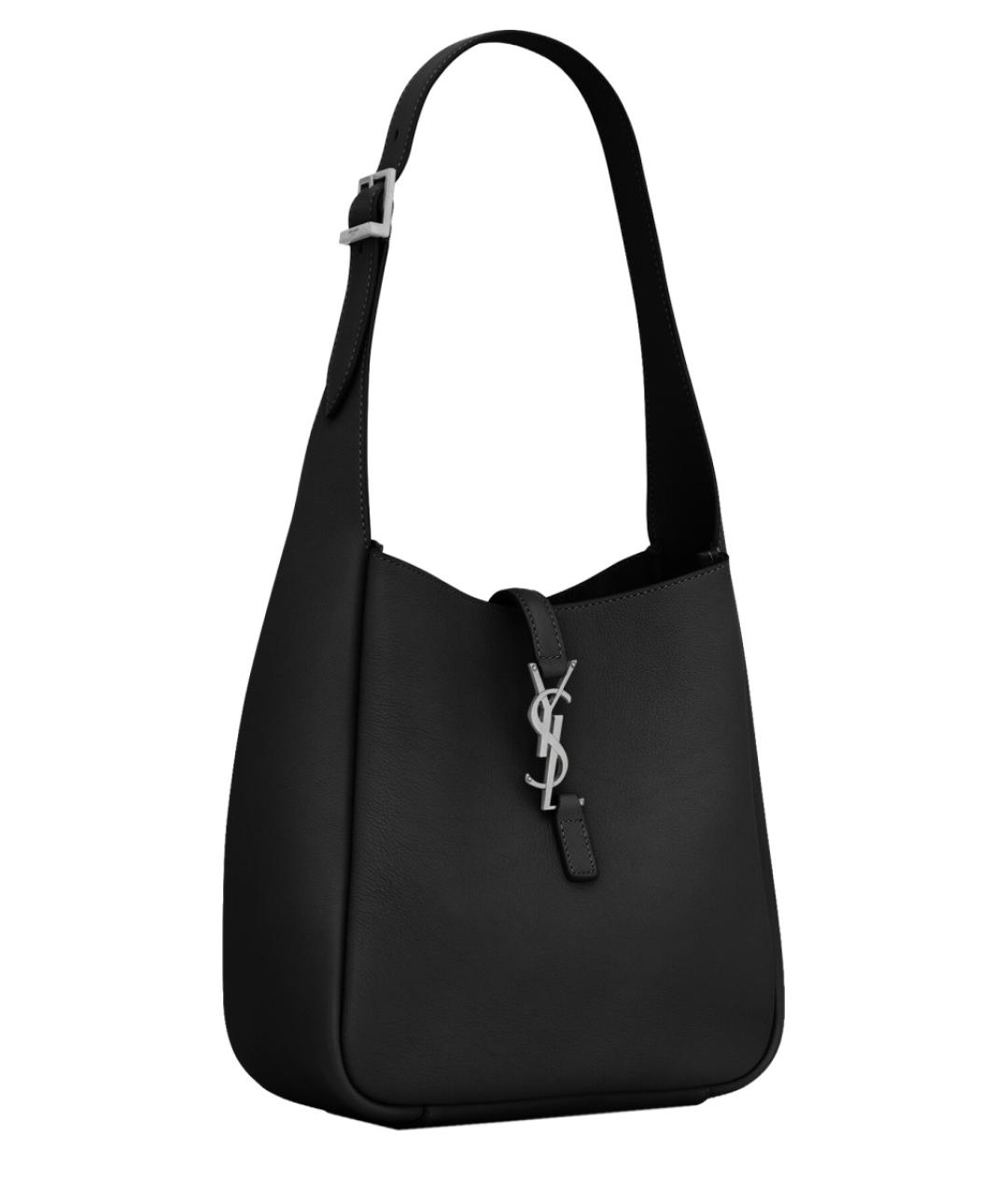 SAINT LAURENT Черная кожаная сумка через плечо, фото 3