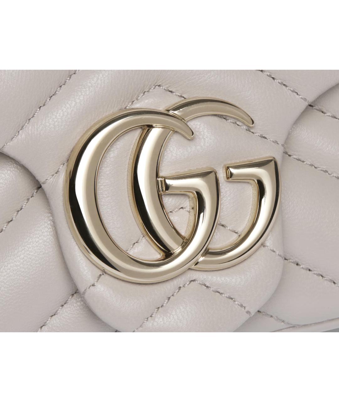 GUCCI Серая кожаная сумка через плечо, фото 4