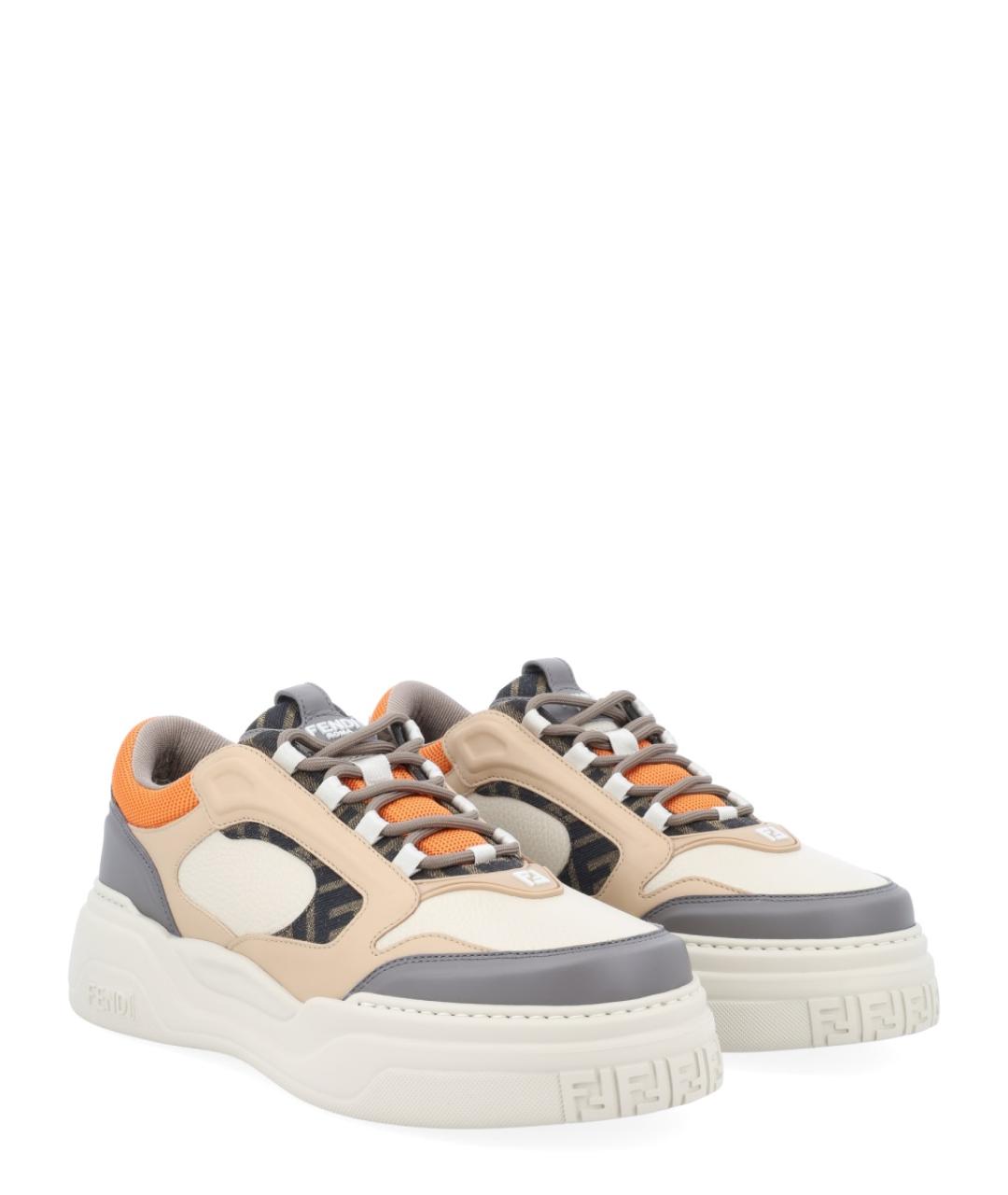 FENDI Мульти кожаные низкие кроссовки / кеды, фото 6