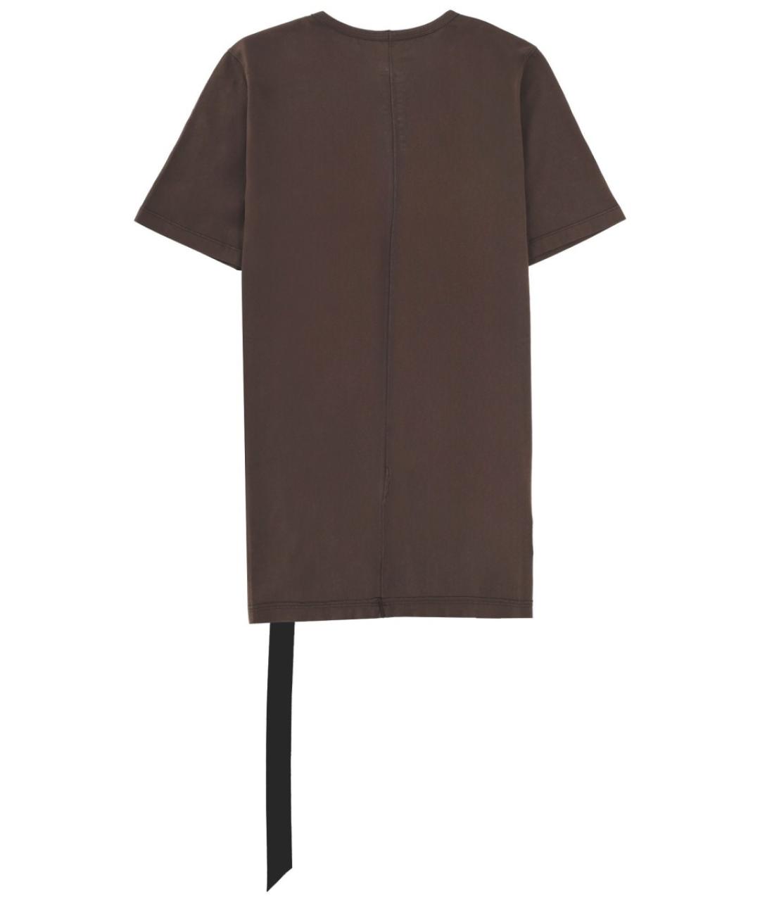 RICK OWENS DRKSHDW Коричневая хлопковая футболка, фото 5