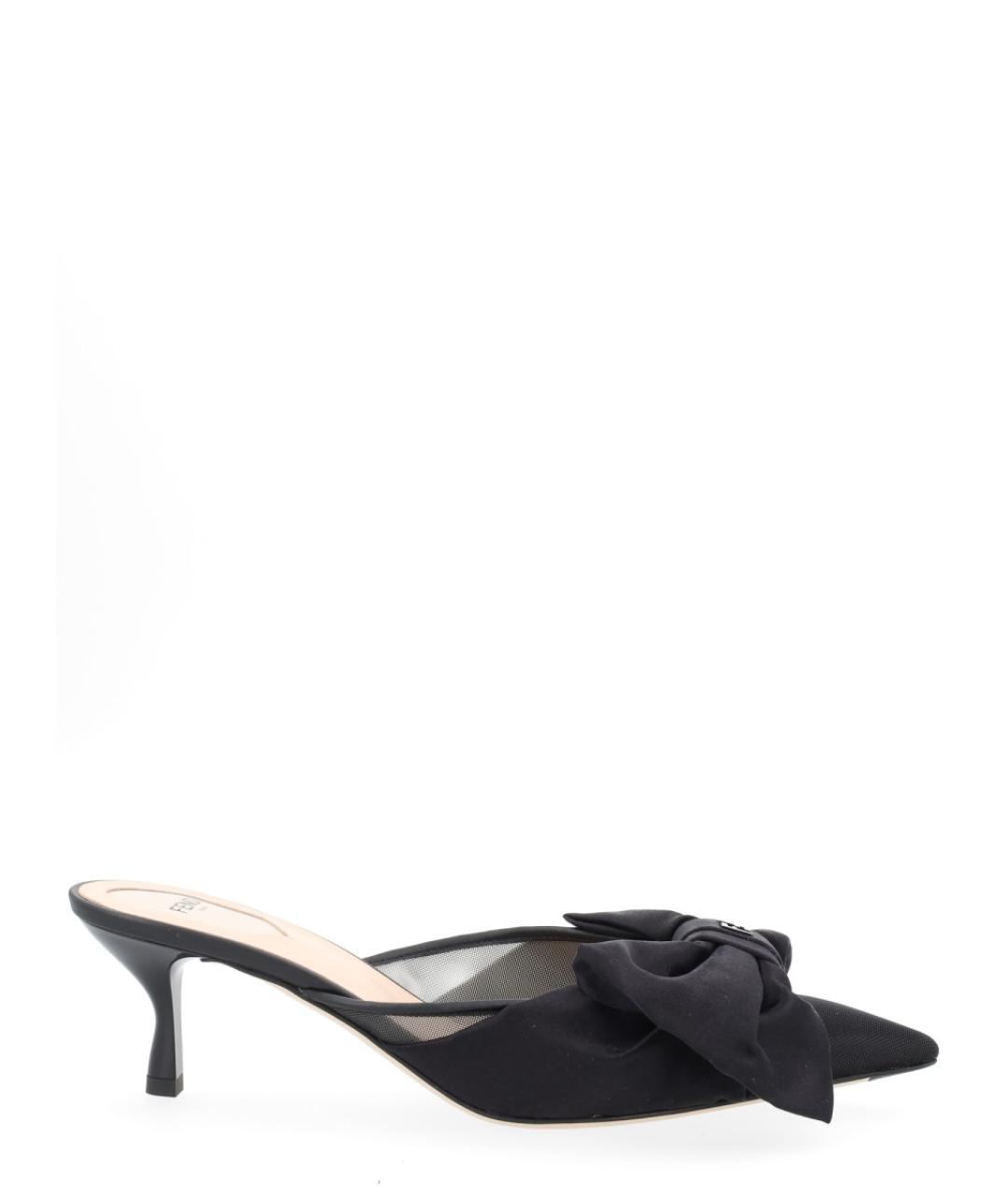 FENDI Черные текстильные мюли, фото 1