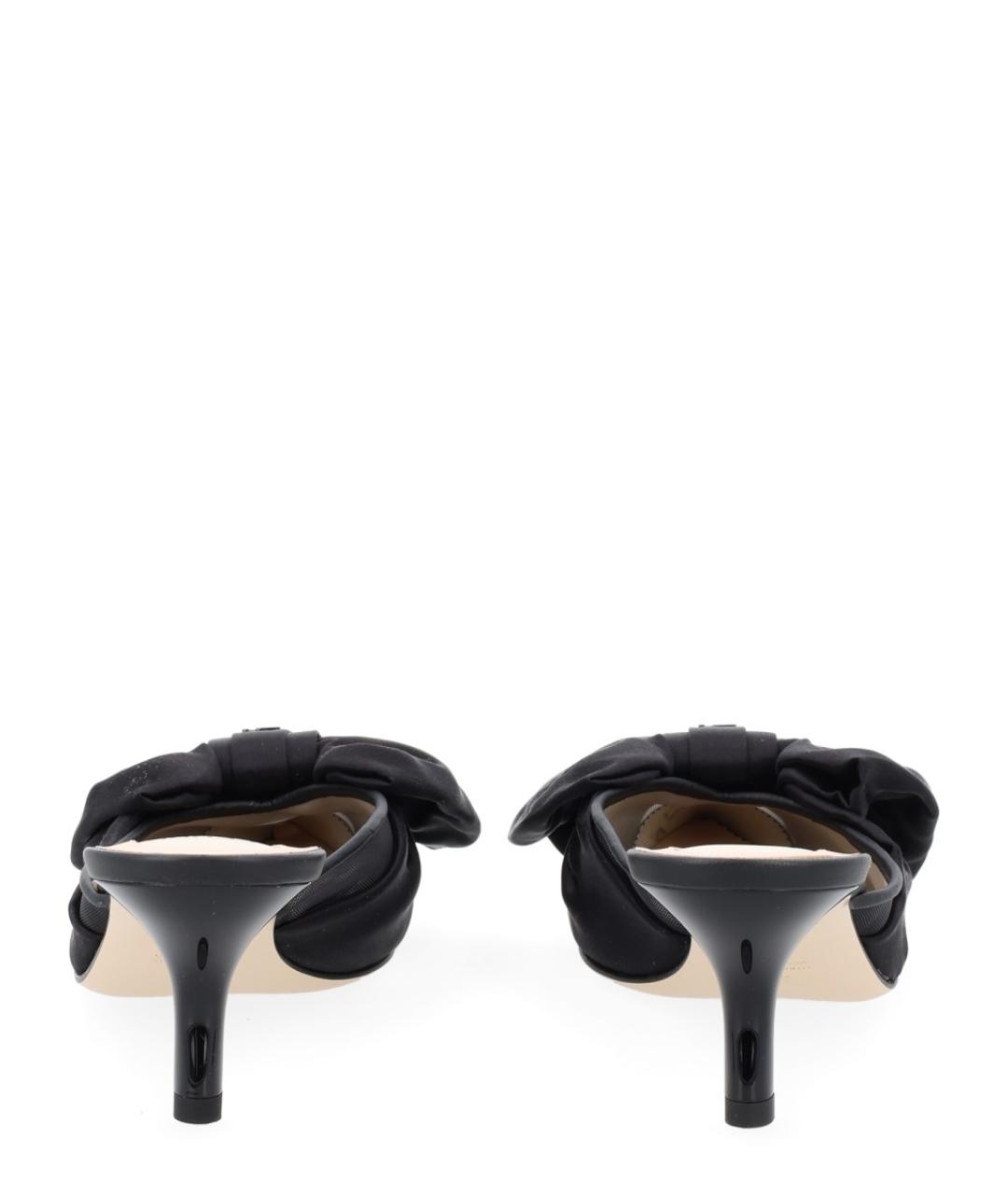 FENDI Черные текстильные мюли, фото 4