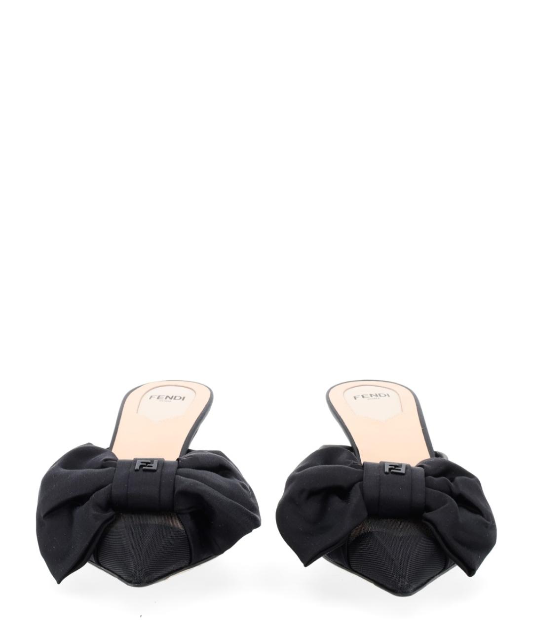 FENDI Черные текстильные мюли, фото 3