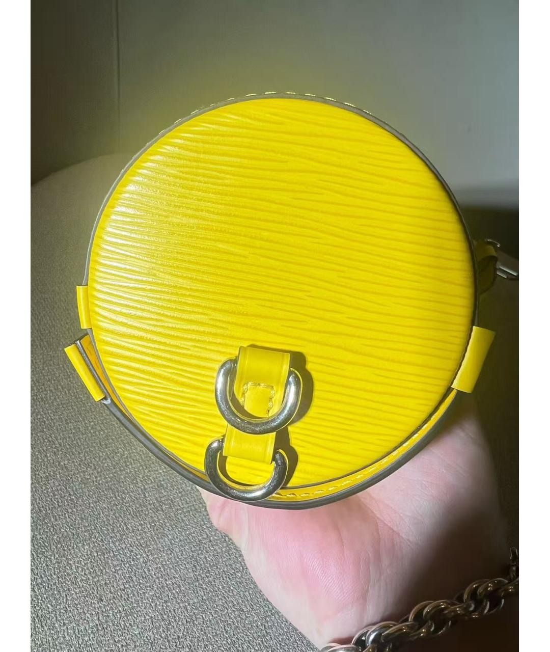 LOUIS VUITTON Желтая кожаная сумка через плечо, фото 3