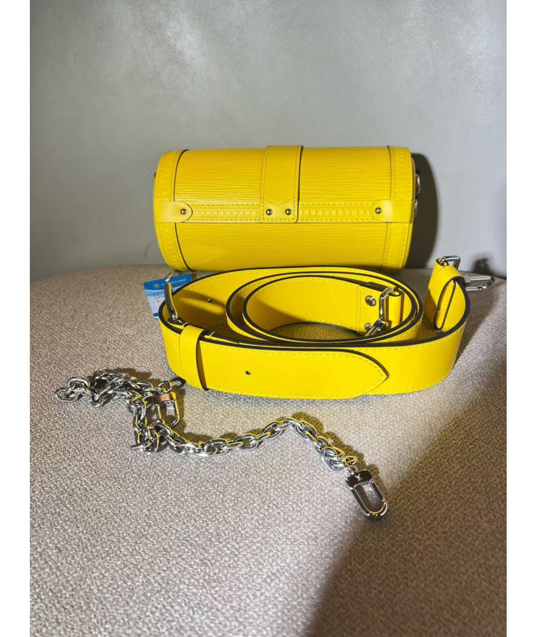 LOUIS VUITTON Желтая кожаная сумка через плечо, фото 2