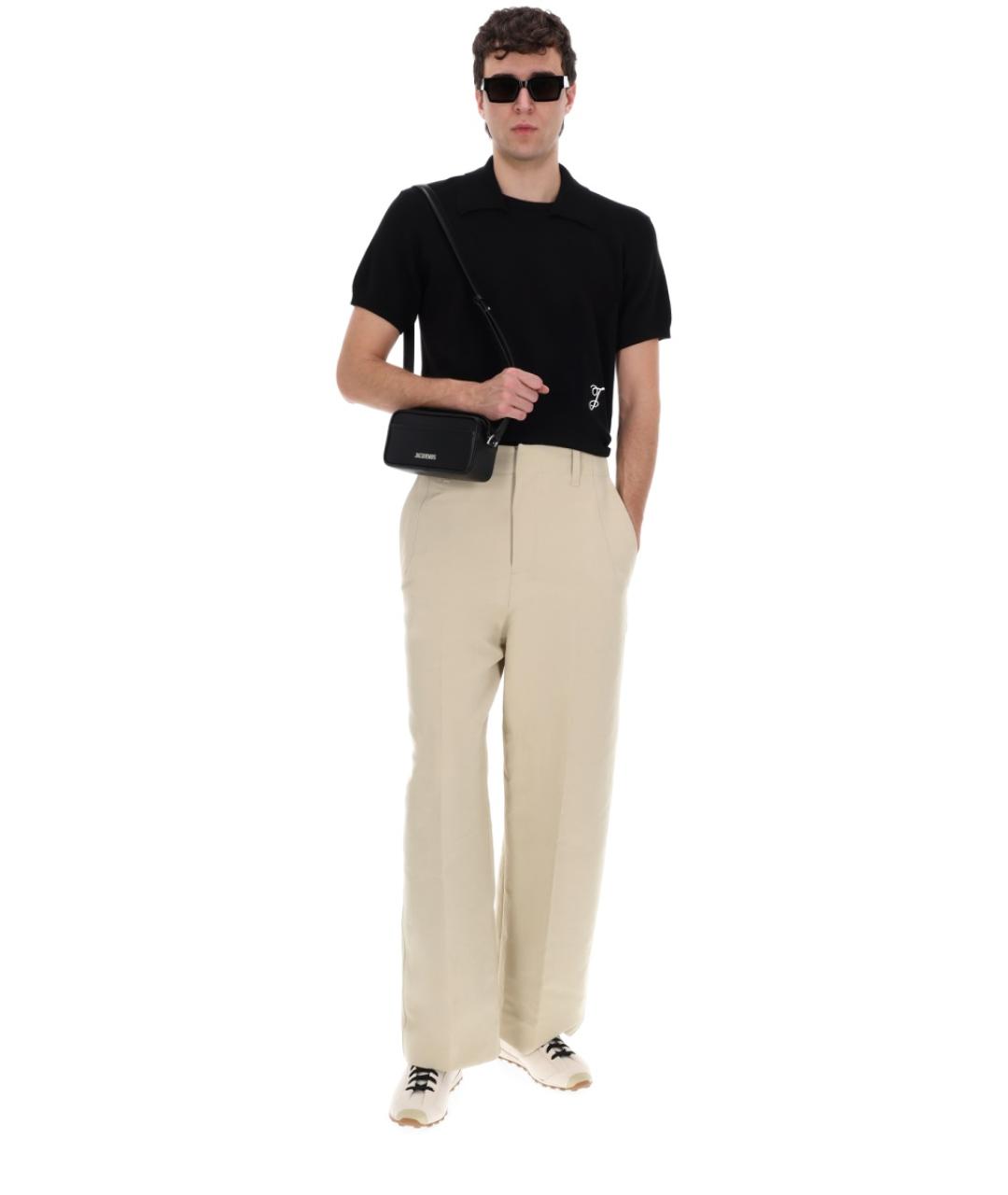 JACQUEMUS Черное хлопковое поло с коротким рукавом, фото 2