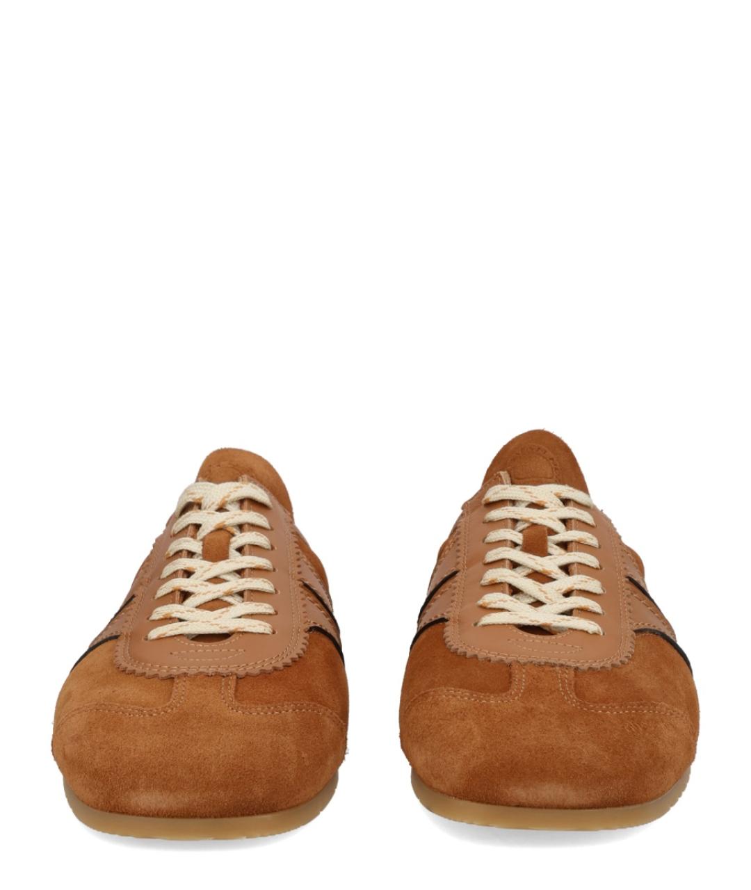 DRIES VAN NOTEN Коричневые замшевые низкие кроссовки / кеды, фото 3