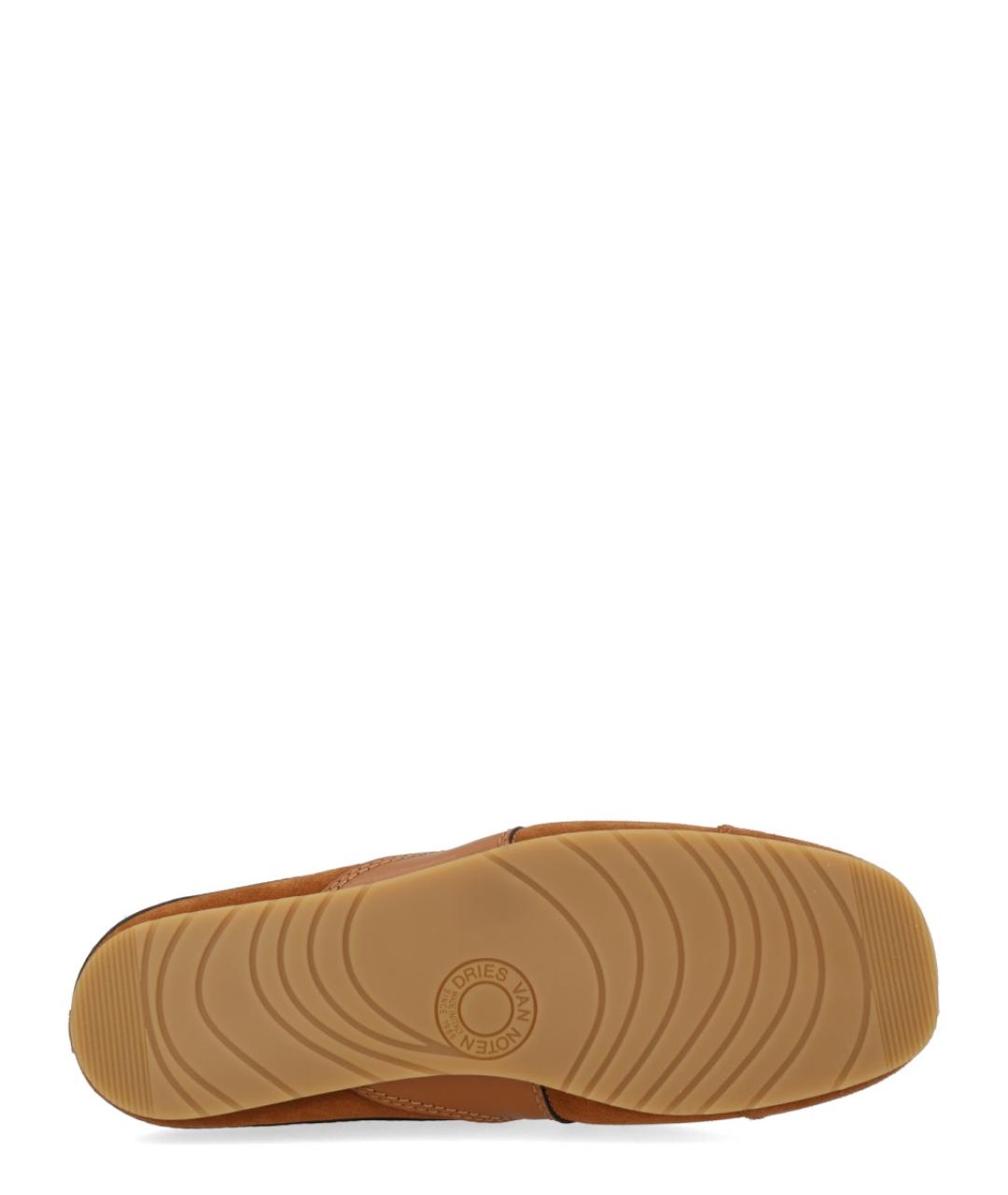 DRIES VAN NOTEN Коричневые замшевые низкие кроссовки / кеды, фото 6