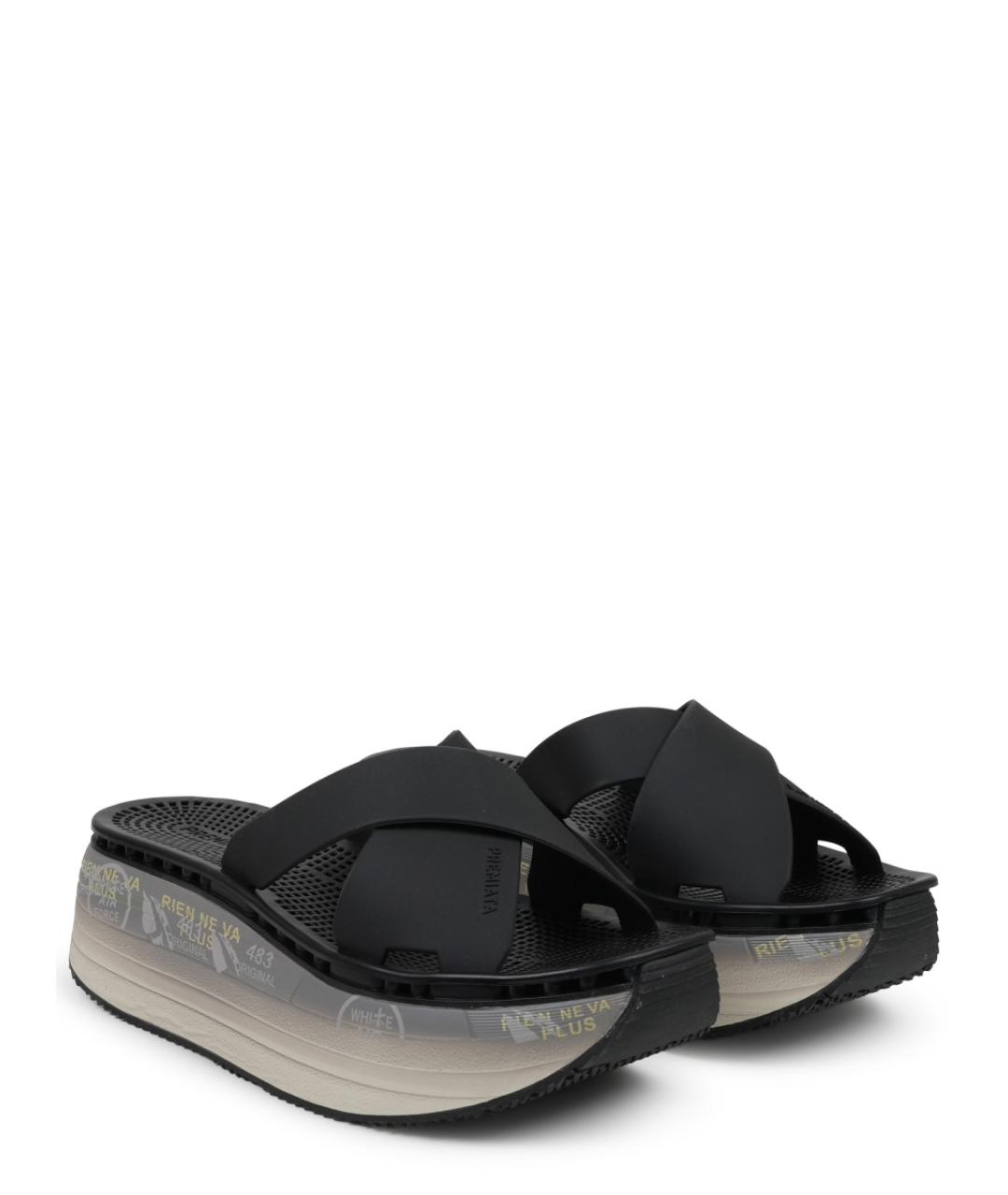 PREMIATA Черные синтетические сабо, фото 2