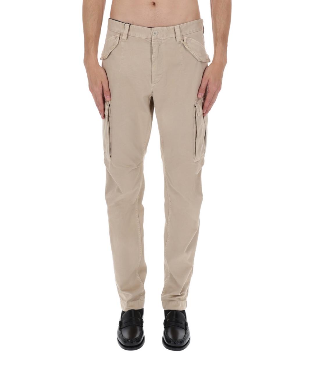 DOLCE&GABBANA Бежевые хлопковые повседневные брюки, фото 5