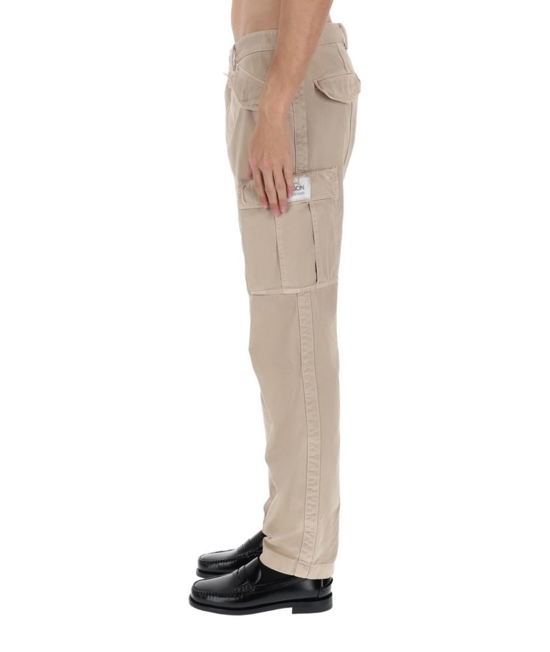 DOLCE&GABBANA Бежевые хлопковые повседневные брюки, фото 3