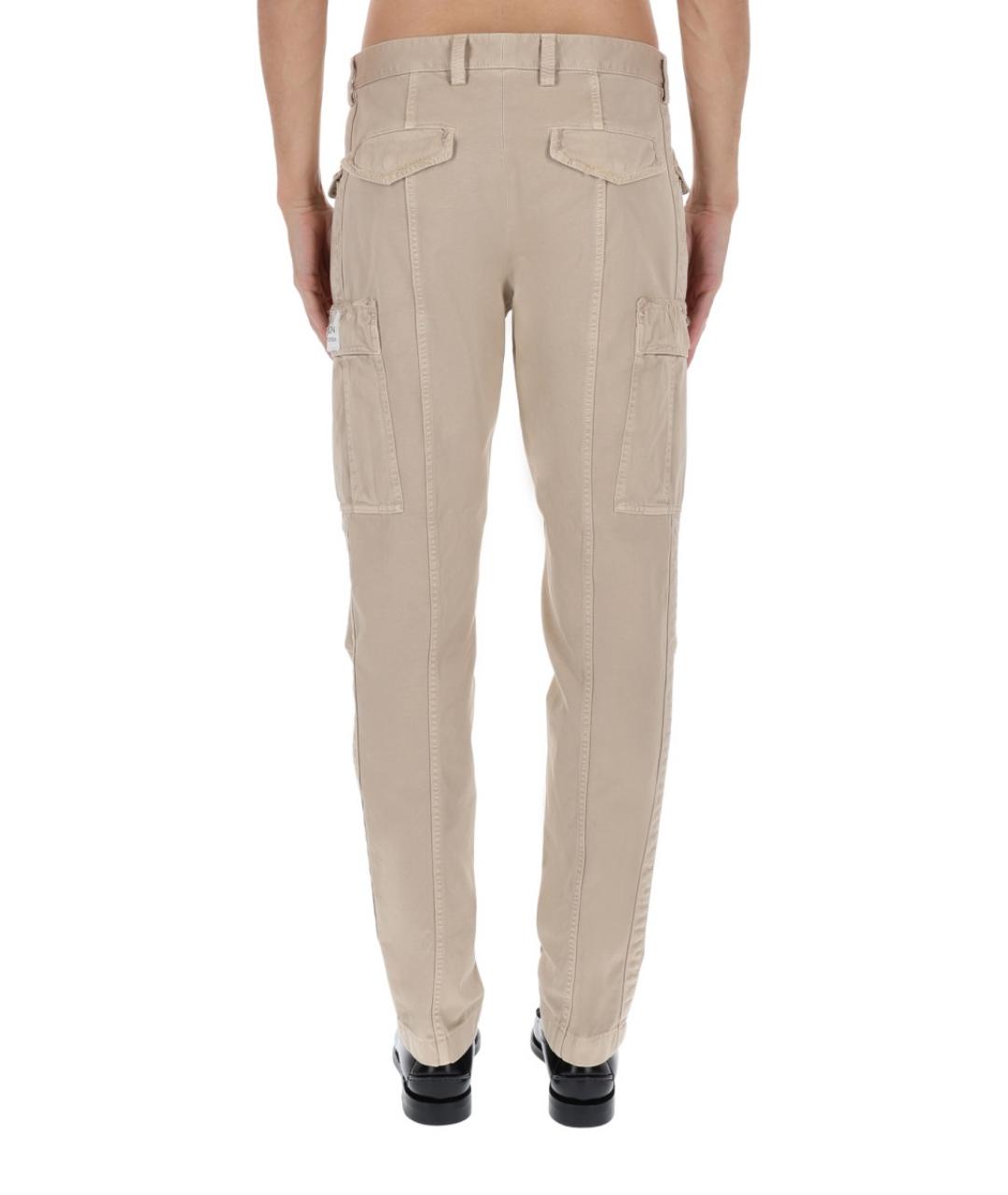 DOLCE&GABBANA Бежевые хлопковые повседневные брюки, фото 4