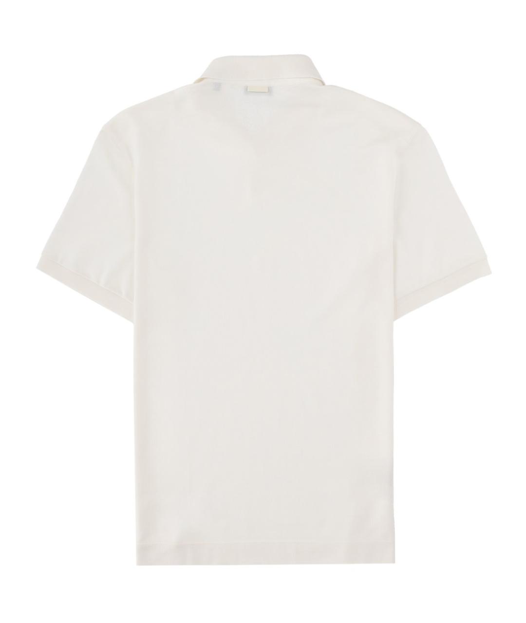 ZEGNA Белое хлопковое поло с коротким рукавом, фото 2