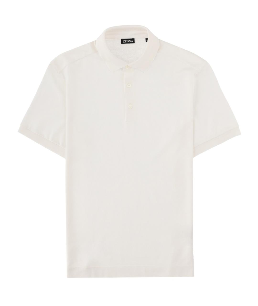 ZEGNA Белое хлопковое поло с коротким рукавом, фото 1