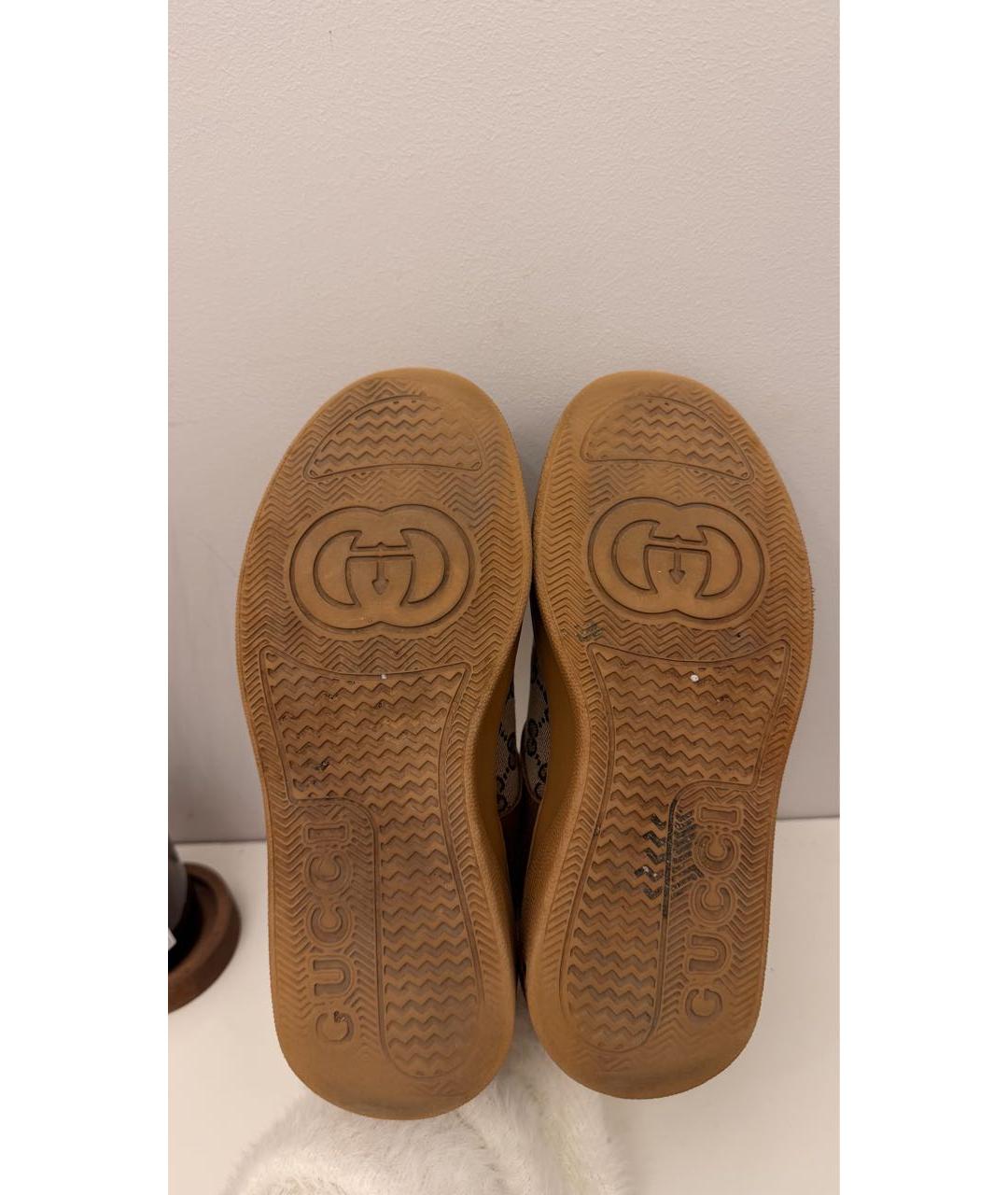 GUCCI Коричневые кожаные кроссовки, фото 7