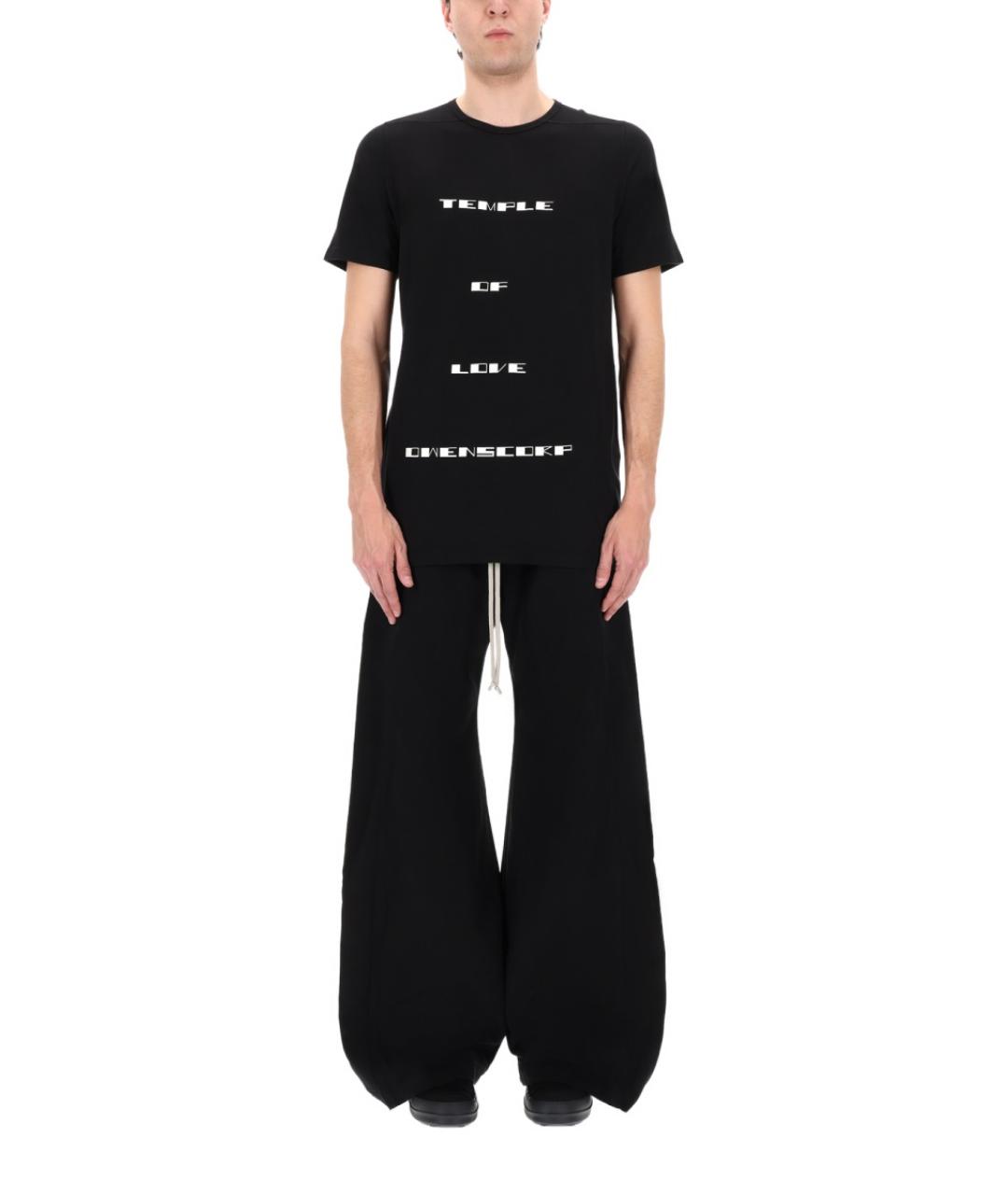 RICK OWENS DRKSHDW Черная хлопковая футболка, фото 4