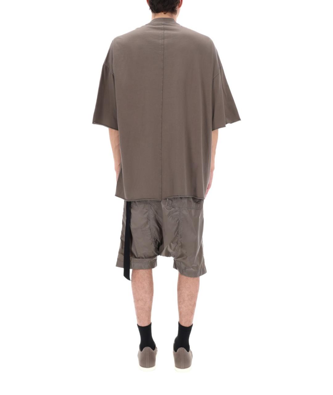 RICK OWENS DRKSHDW Коричневая хлопковая футболка, фото 4