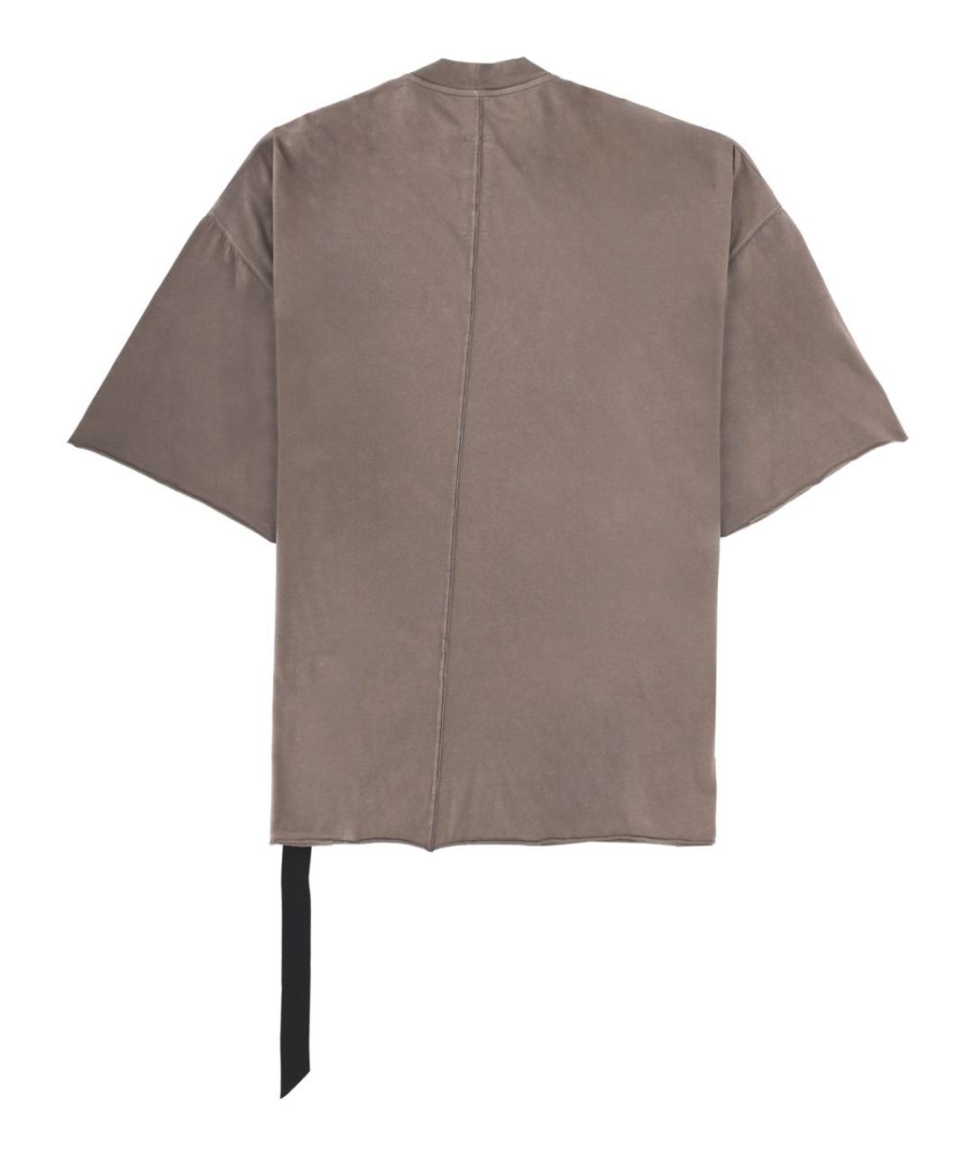 RICK OWENS DRKSHDW Коричневая хлопковая футболка, фото 5