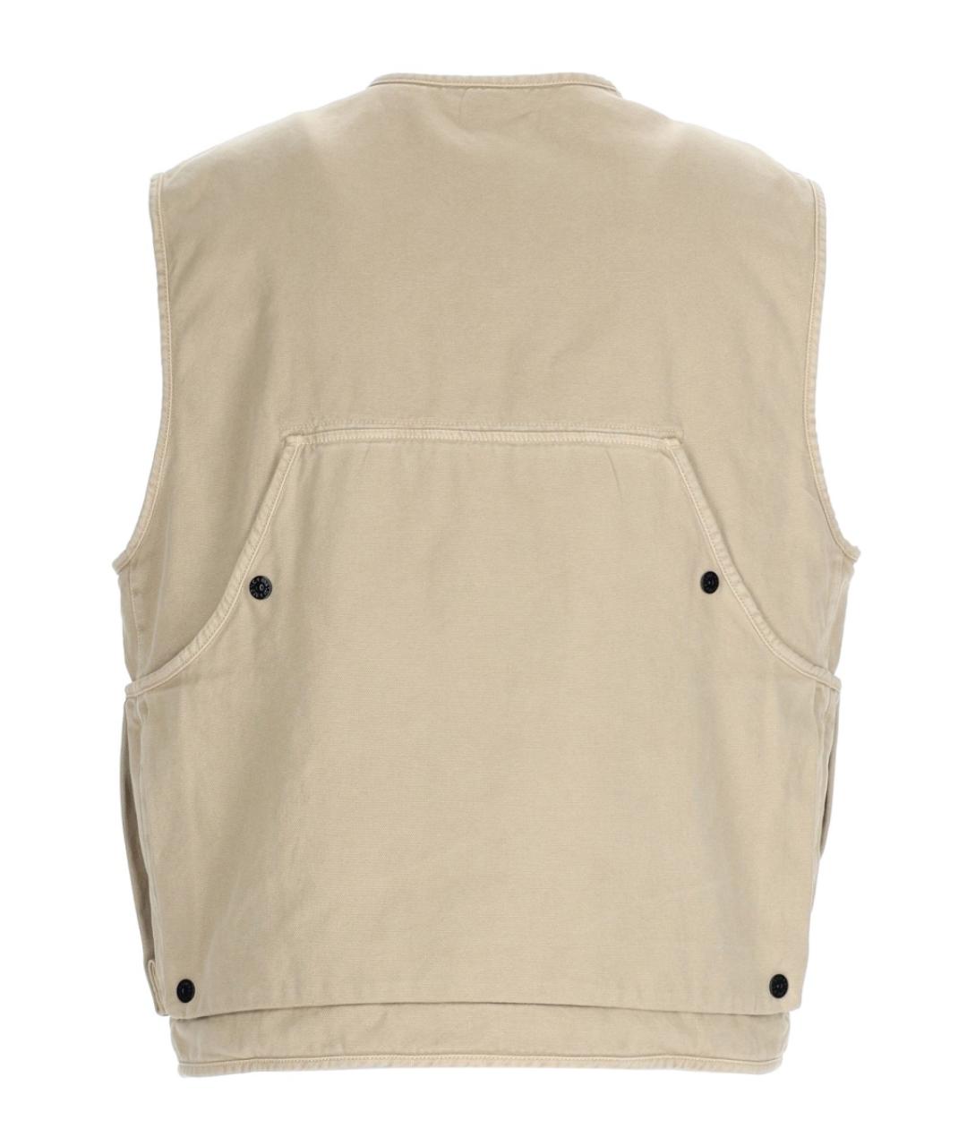 STONE ISLAND Бежевый хлопковый жилет, фото 2