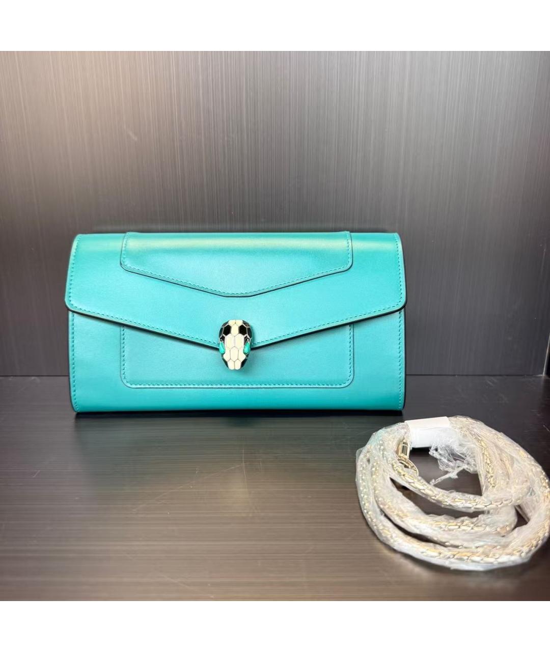 BVLGARI Зеленая кожаная сумка через плечо, фото 2