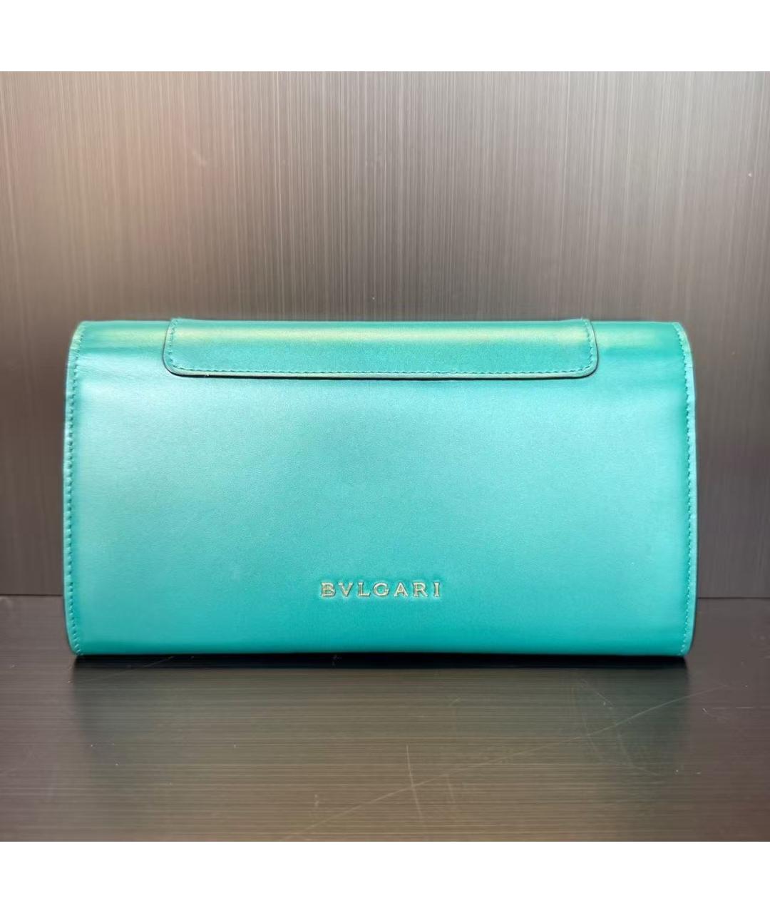 BVLGARI Зеленая кожаная сумка через плечо, фото 3