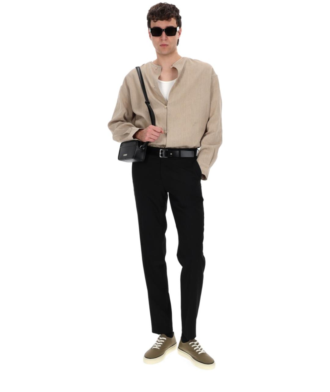 JACQUEMUS Бежевая льняная кэжуал рубашка, фото 2