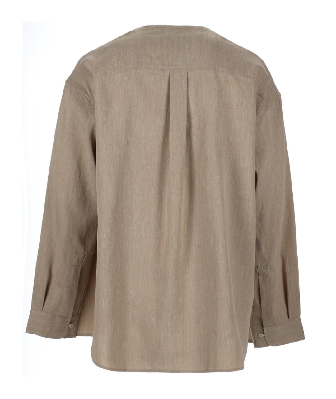JACQUEMUS Бежевая льняная кэжуал рубашка, фото 3