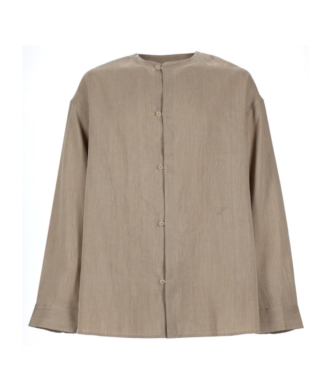 JACQUEMUS Бежевая льняная кэжуал рубашка, фото 1