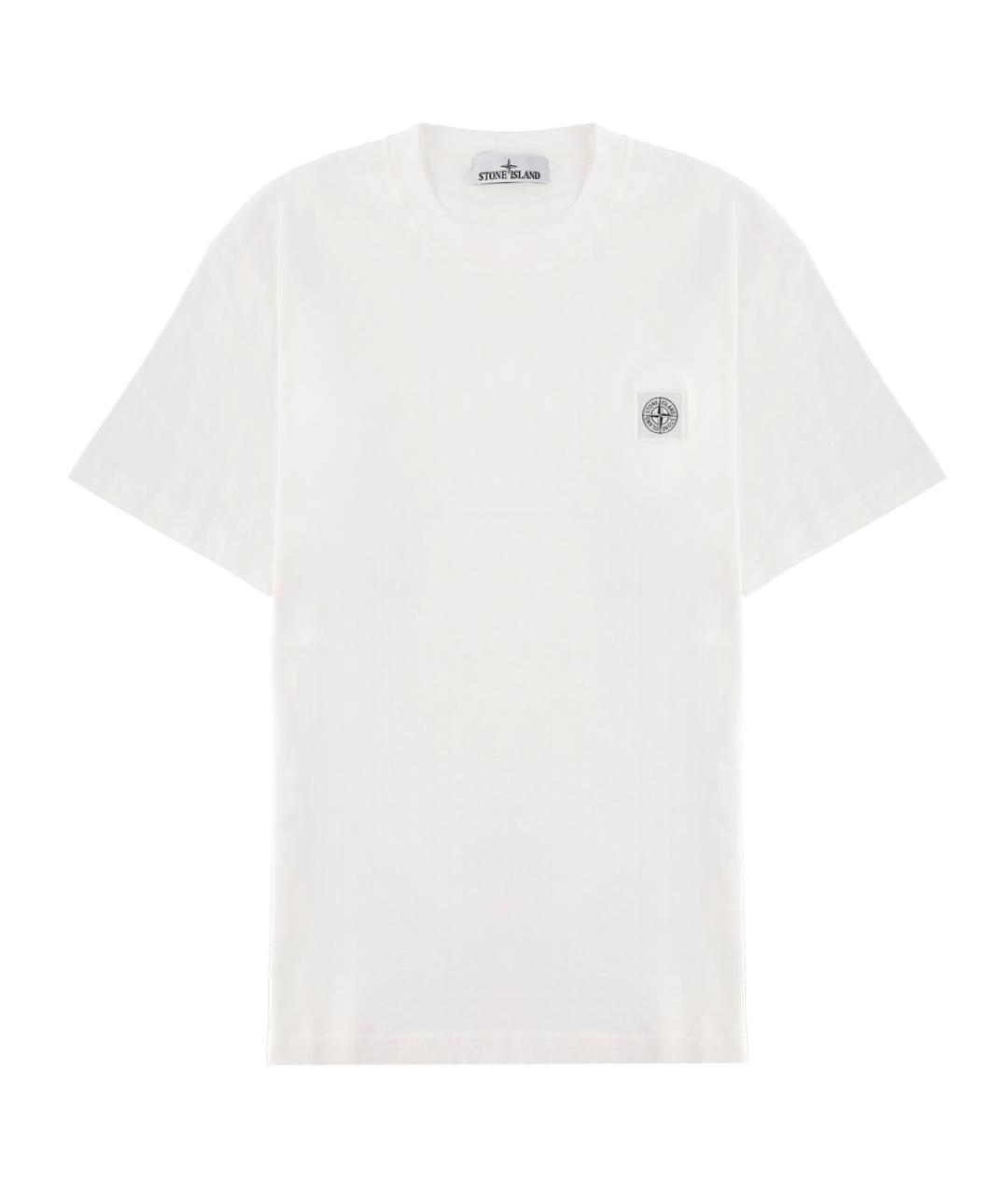 STONE ISLAND Белая хлопковая футболка, фото 1
