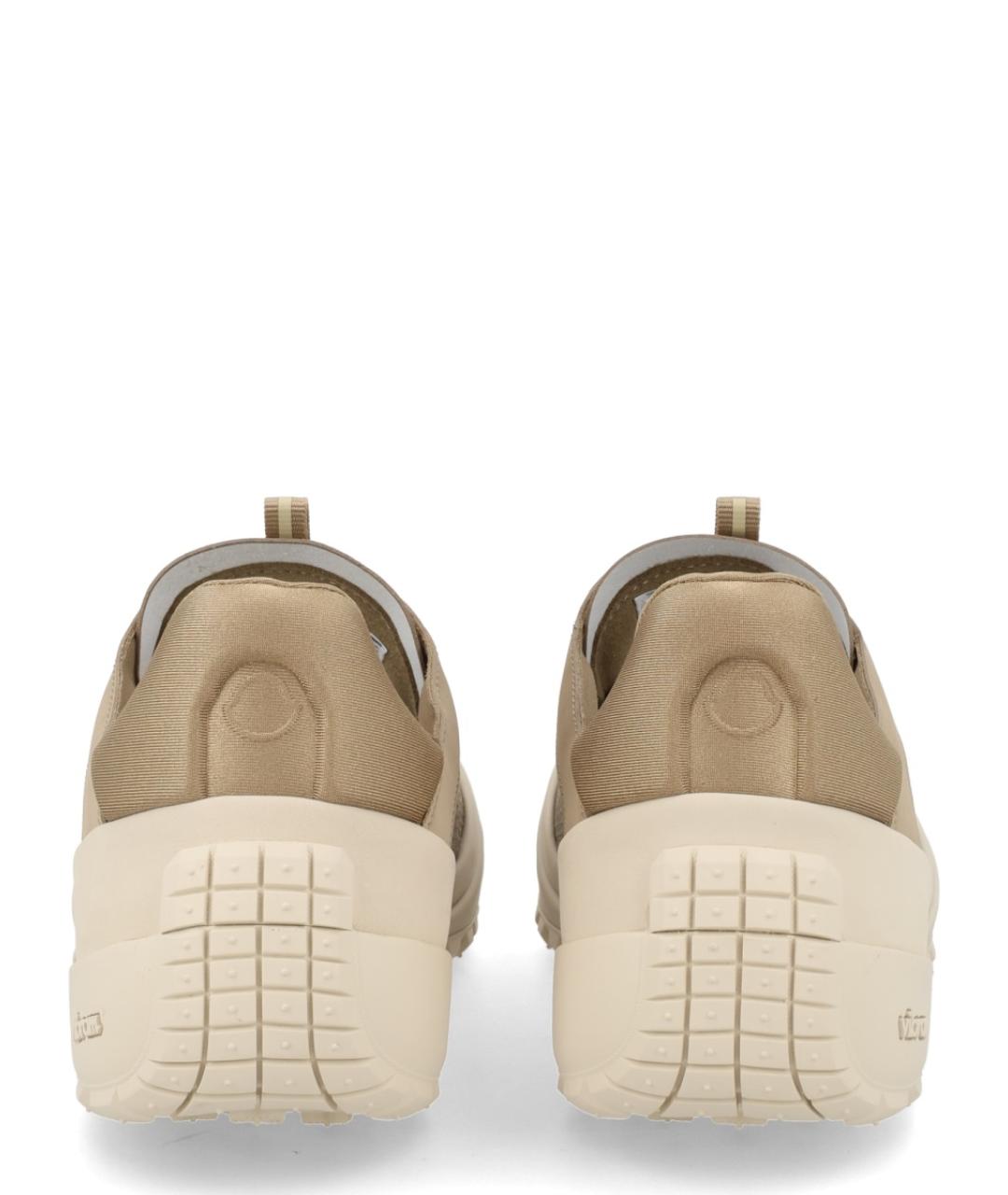 MONCLER Бежевые синтетические низкие кроссовки / кеды, фото 4