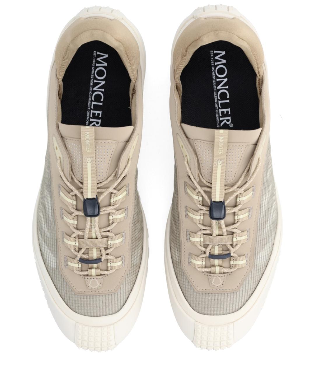 MONCLER Бежевые синтетические низкие кроссовки / кеды, фото 5