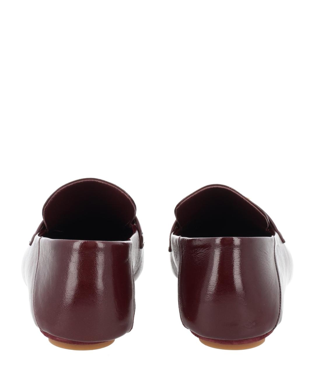 FENDI Бордовые кожаные лоферы, фото 4