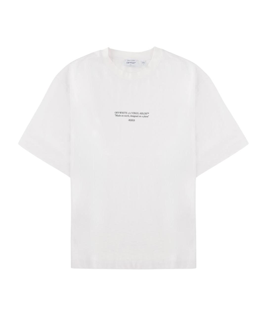 OFF-WHITE Белая хлопковая футболка, фото 1